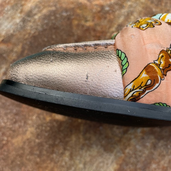 Jeffrey Campbell “Bolero” Rose Gold Scarf Loafers - Picture 10 of 11